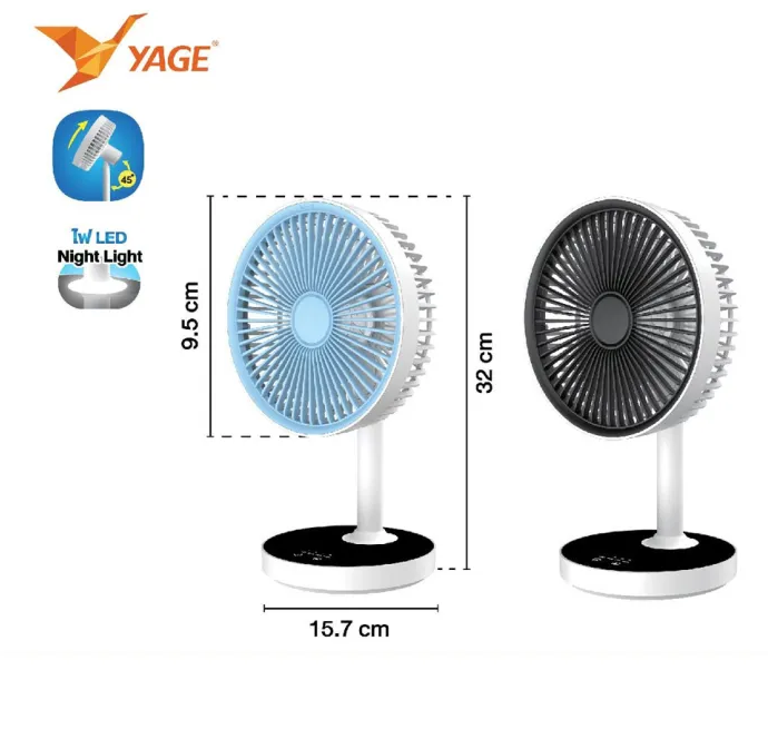 YAGE YG-7998N Rechargeable Multifunctional Desktop Fan with LED Light